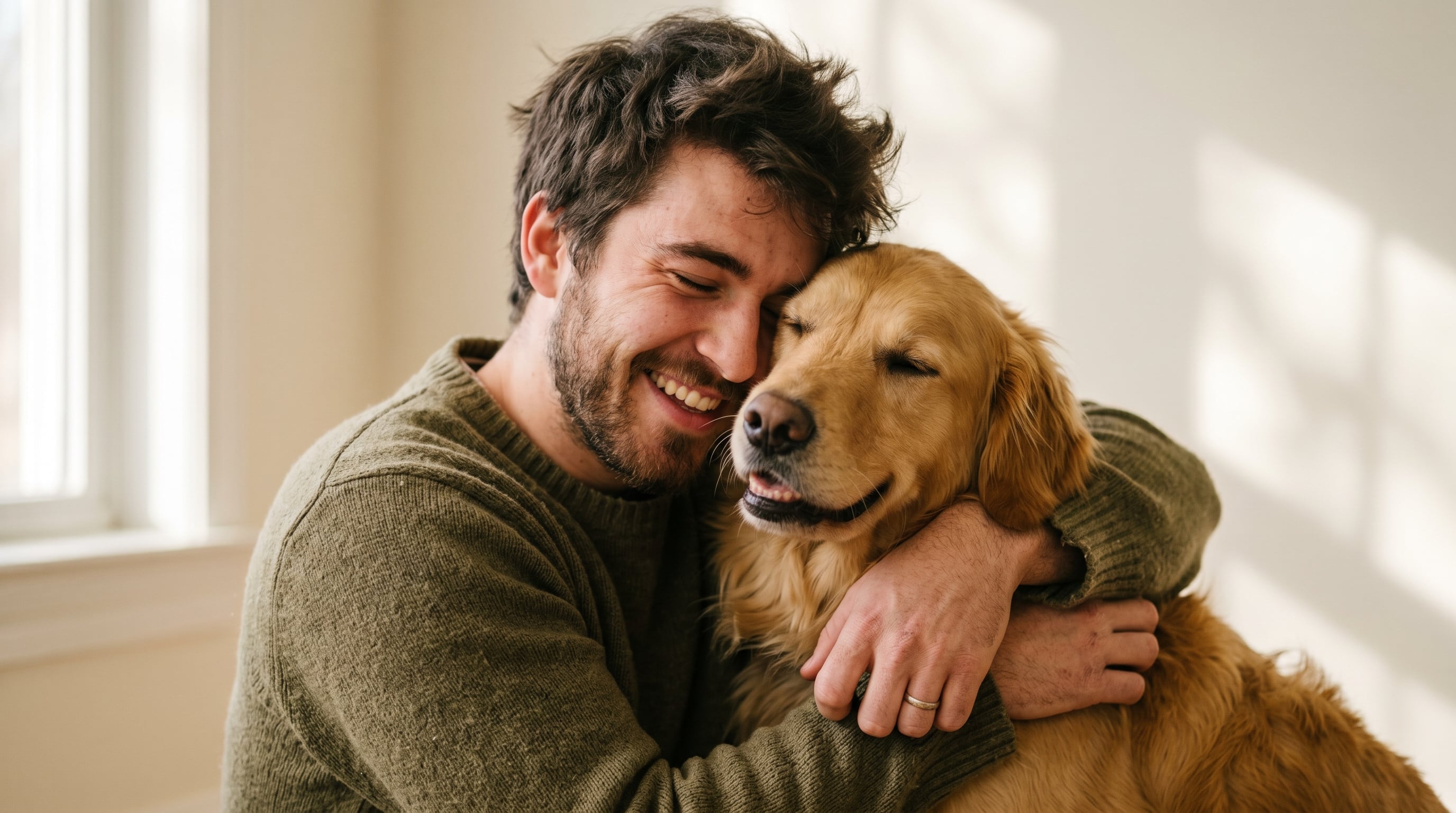 Happy pet owner
